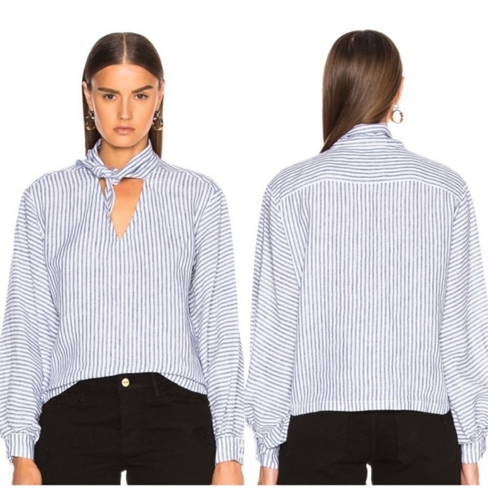 Frame Handkerchief Striped Linen Top